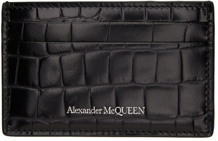 Photo: Alexander McQueen Black Croc Logo Card Holder