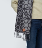 Loewe Anagram aplaca and wool-blend scarf