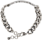 Alexander McQueen Silver Graffiti Chain Bracelet