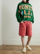 KAPITAL - Easy Straight-Leg Cotton-Twill Drawstring Shorts - Red