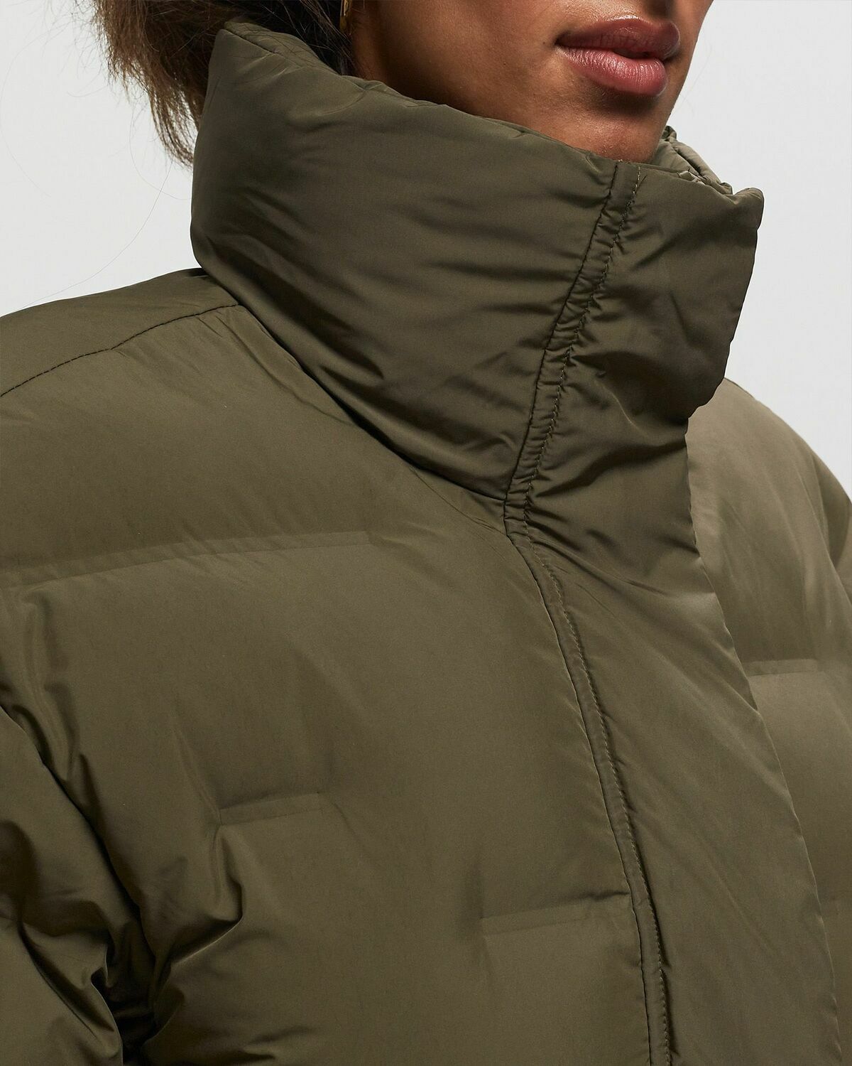 Ganni Soft Puffer Oversized Coat Green Down & Puffer Jackets