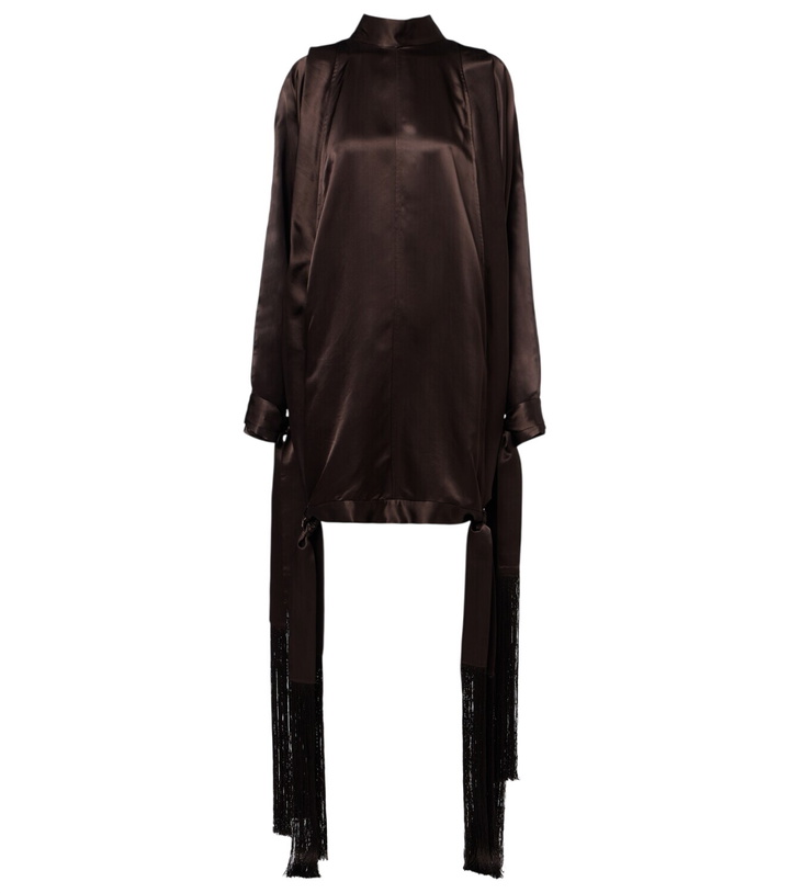 Photo: Ferragamo Fringed satin minidress