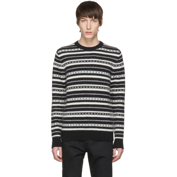 Photo: Saint Laurent Black and White Striped Sweater  