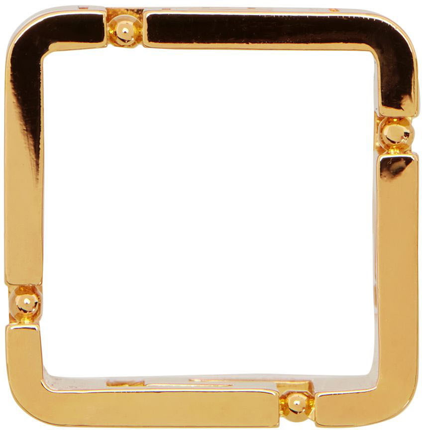 Versace Gold Square Greca Ring