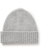 Mr P. - Ribbed Brushed-Lambswool Beanie