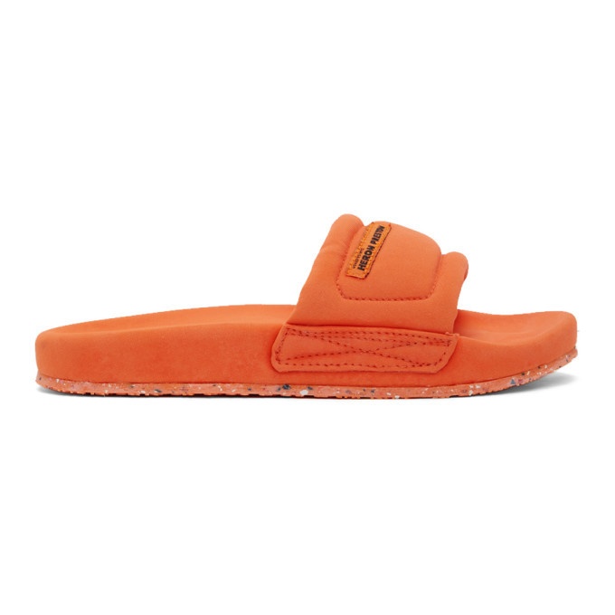 Photo: Heron Preston Orange Slider Sandals