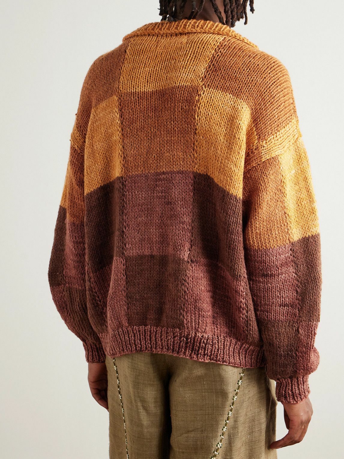 Kartik Research - Jacquard-Knit Wool Sweater - Orange