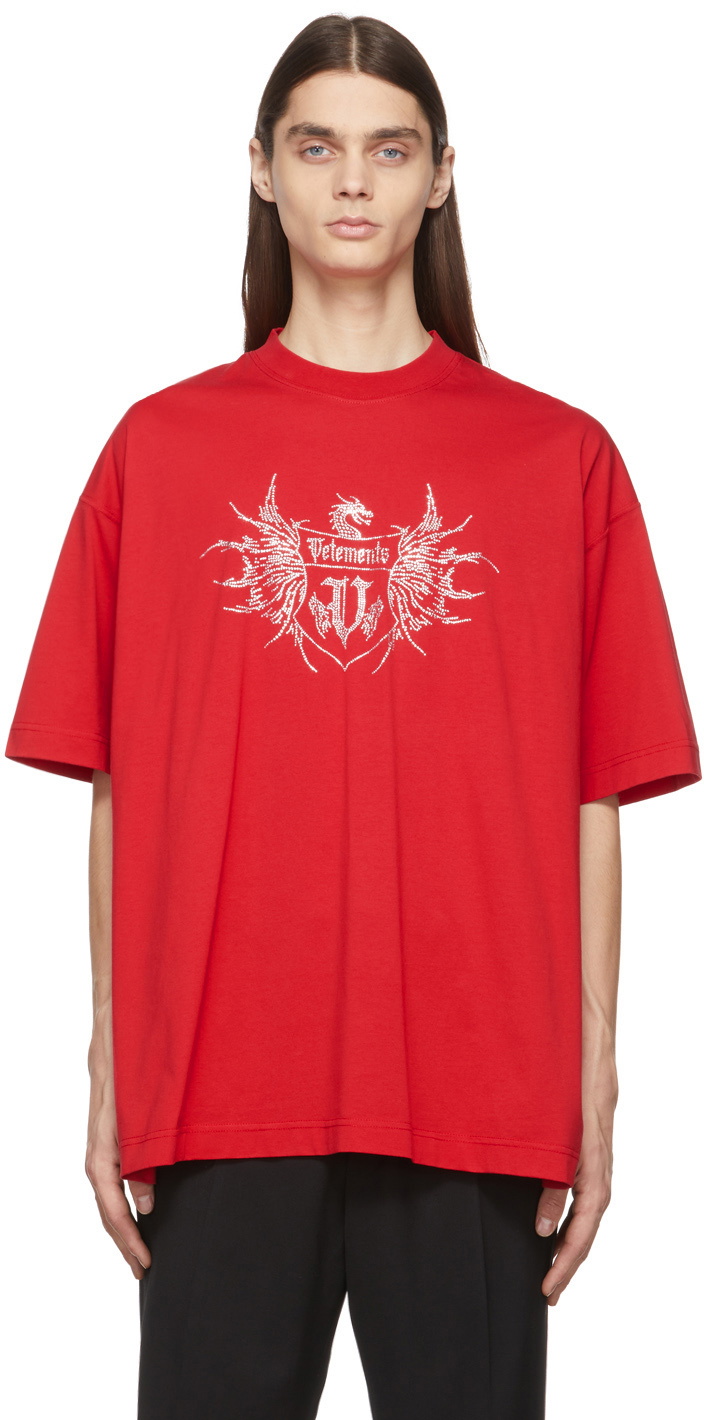 Photo: VETEMENTS Red Crystal Logo T-Shirt