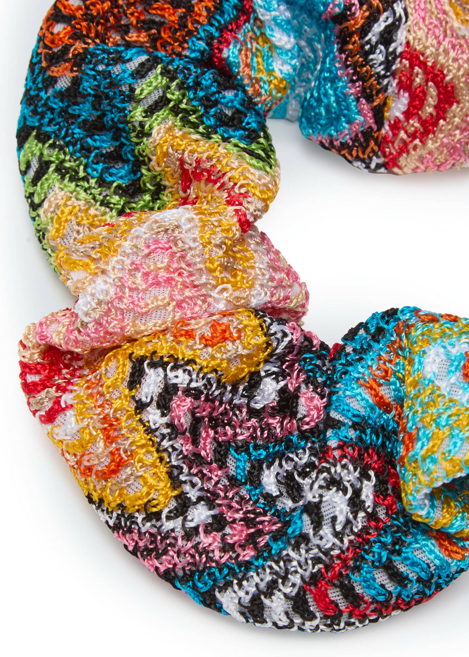 Missoni Zigzag-intarsia Knitted Scrunchie - Multicoloured - One Size