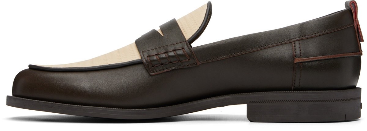 Hugo Brown Crocodile Vamp Leather Loafers