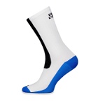 Cafe du Cycliste - Logo-Jacquard Colour-Block Stretch-Knit Socks - White
