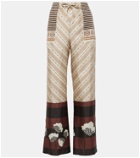 Loewe Printed silk satin pajama pants