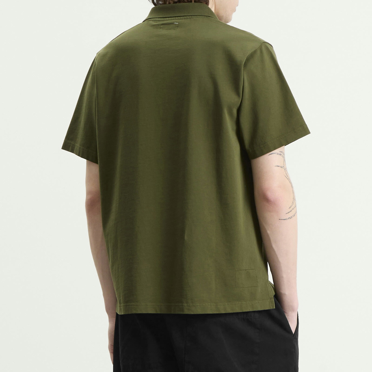 Universal Works Men's Rugby Jersey Oversized Vacation Polo in Olive