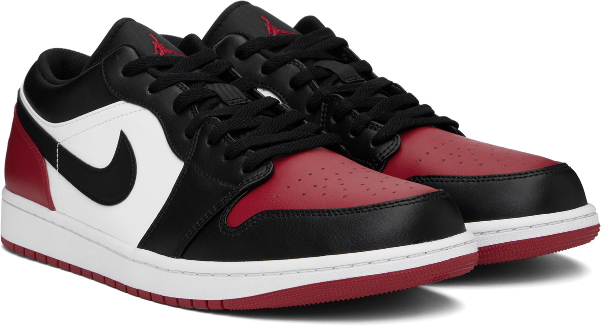 Nike Jordan Black & Red Air Jordan 1 Low Sneakers