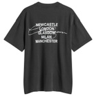 END. x Cole Buxton Signature City T-Shirt in Vitnage Black - Blue Text