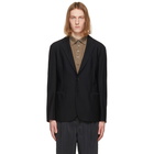 Giorgio Armani Black Warp Knitted Blazer