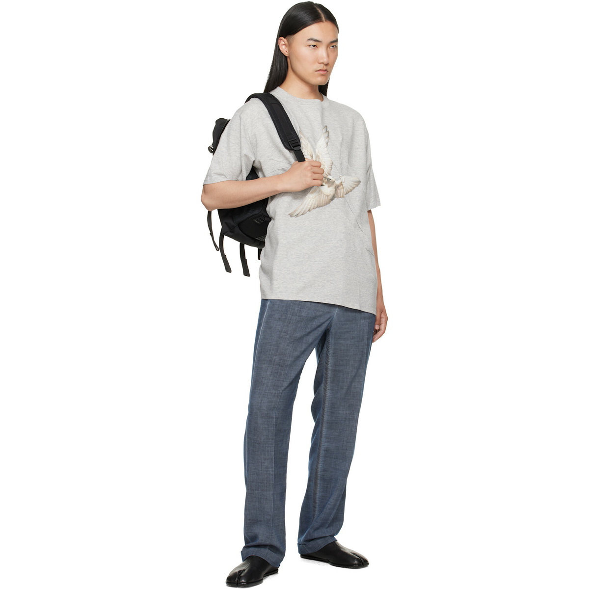 Maison Margiela Gray Creased Bird T-shirt