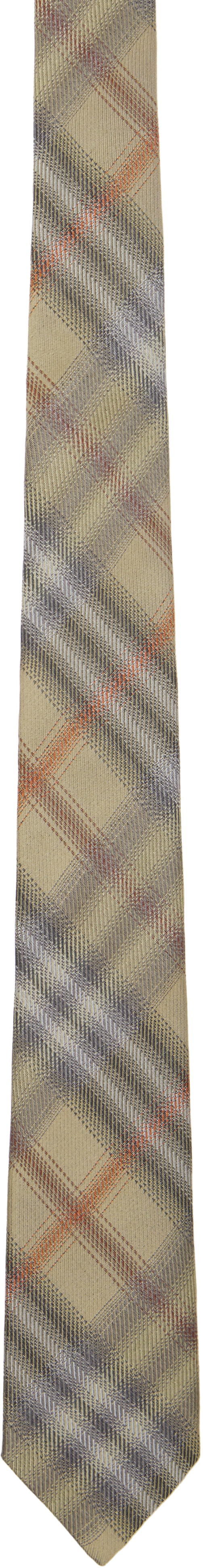 Burberry Green Check Silk Tie