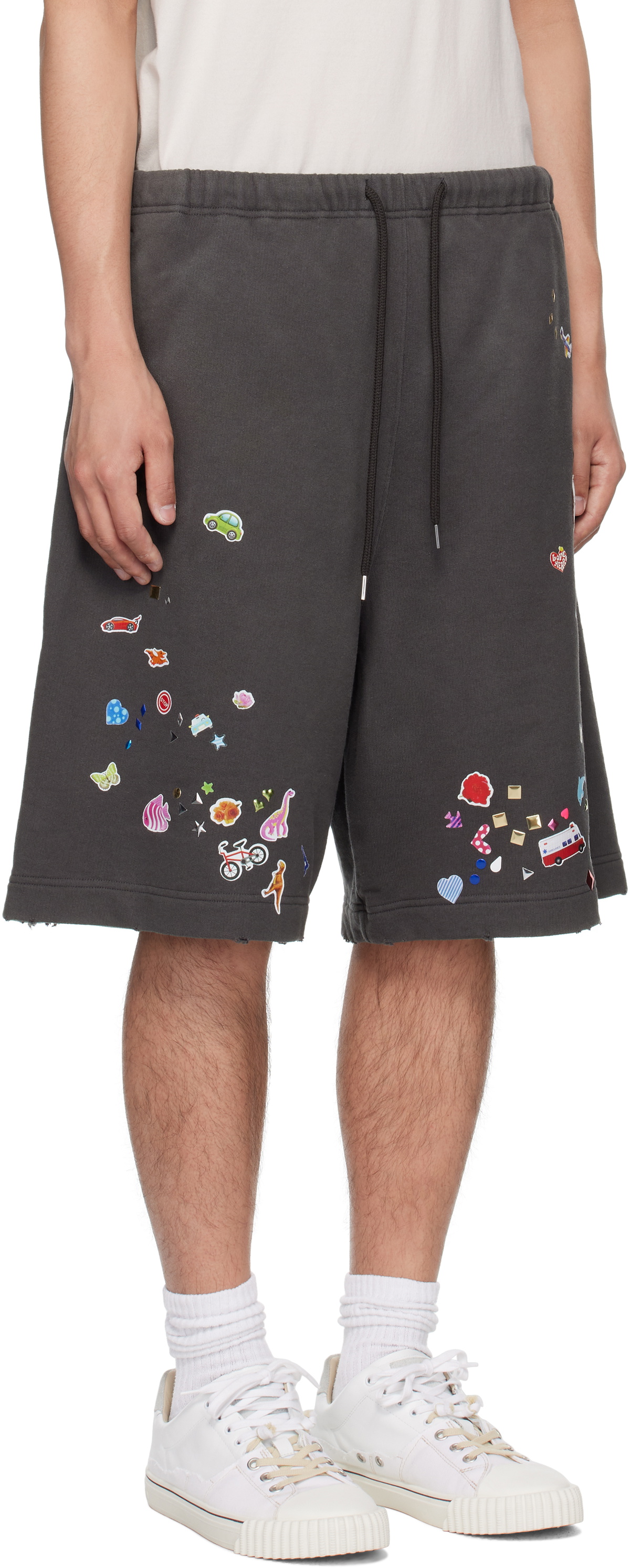 Maison MIHARA YASUHIRO Black Sticker Shorts
