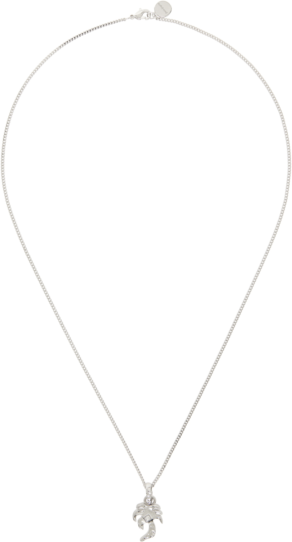Palm Angels Silver Melted Palm Charm Necklace