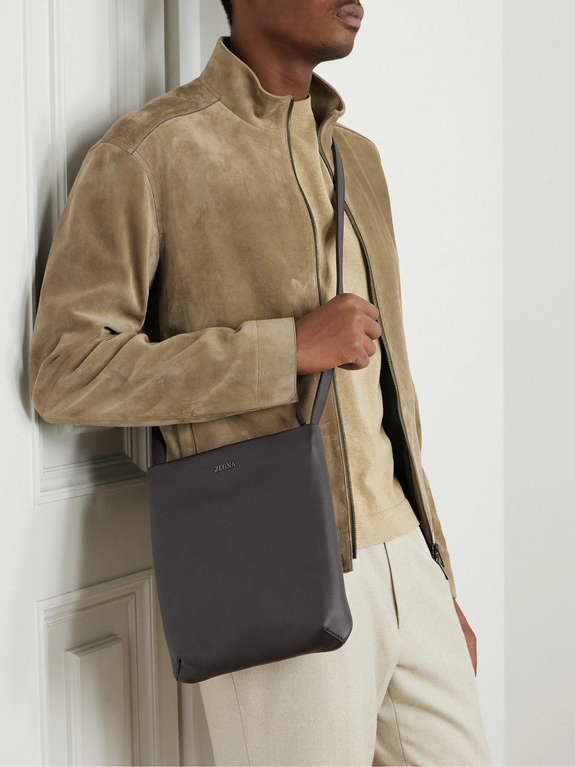 Zegna - SECONDSKIN Leather Messenger Bag