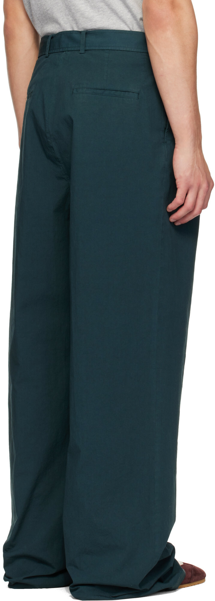 Dries Van Noten Green Poplin Trousers
