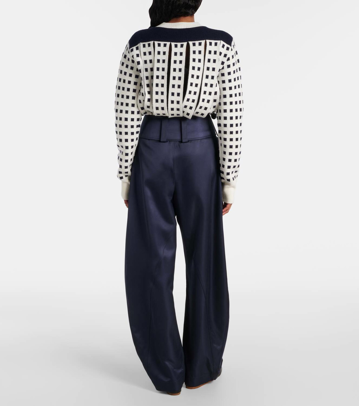 JW Anderson Belted high-rise barrel-leg pants
