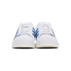 adidas Originals White and Blue Superstar Sneakers