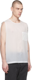 AMOMENTO White Sheer Pocket Tank Top