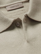 FEAR OF GOD ESSENTIALS - Logo-Appliquéd Knitted Polo Shirt - Neutrals