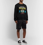 AMIRI - Embroidered Distressed Loopback Cotton-Jersey Sweatshirt - Men - Black