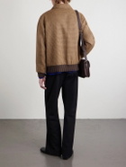 Valentino Garavani - Padded Houndstooth Virgin Wool Bomber Jacket - Brown