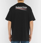 Balenciaga - Oversized Logo-Print Cotton-Jersey T-Shirt - Men - Black