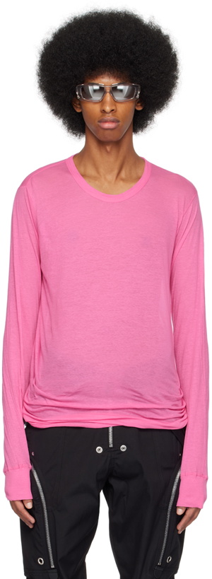 Photo: Rick Owens Pink Basic Long Sleeve T-Shirt
