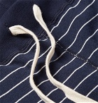 Todd Snyder Champion - Striped Loopback Cotton-Jersey Drawstring Shorts - Navy