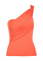 Gimaguas Julia One-shoulder Stretch-jersey top Orange