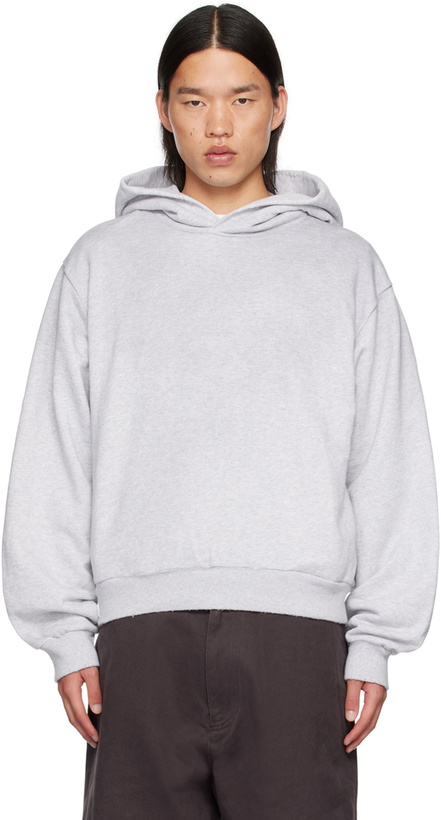 Photo: Acne Studios Gray Printed Logo Hoodie