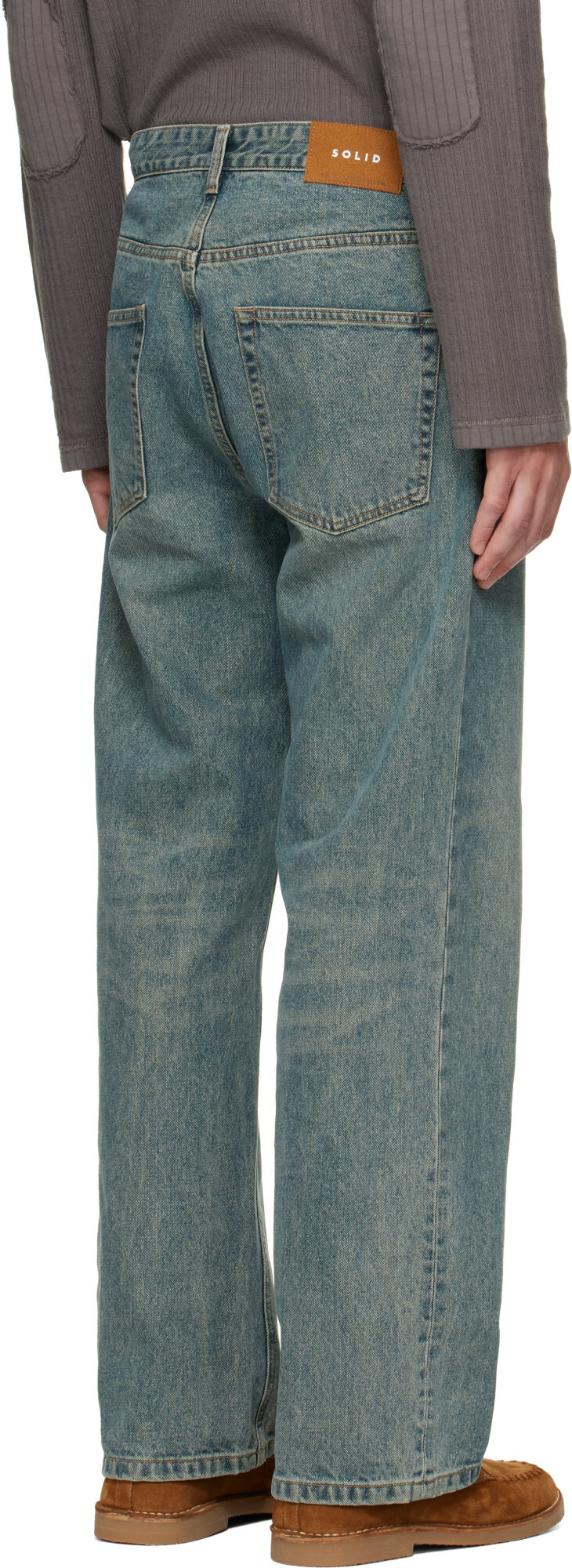 Solid Homme Blue Slim Bootcut Jeans