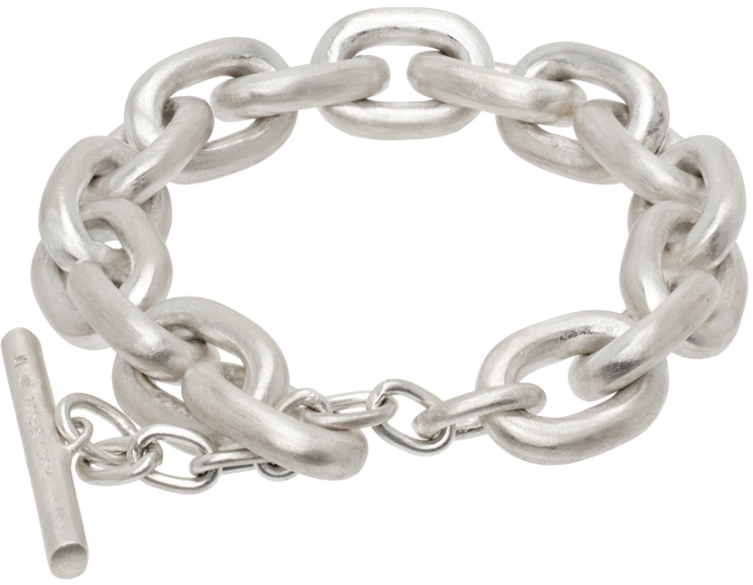 Parts of Four Silver Extra Small Links Toggle Chain Bracelet