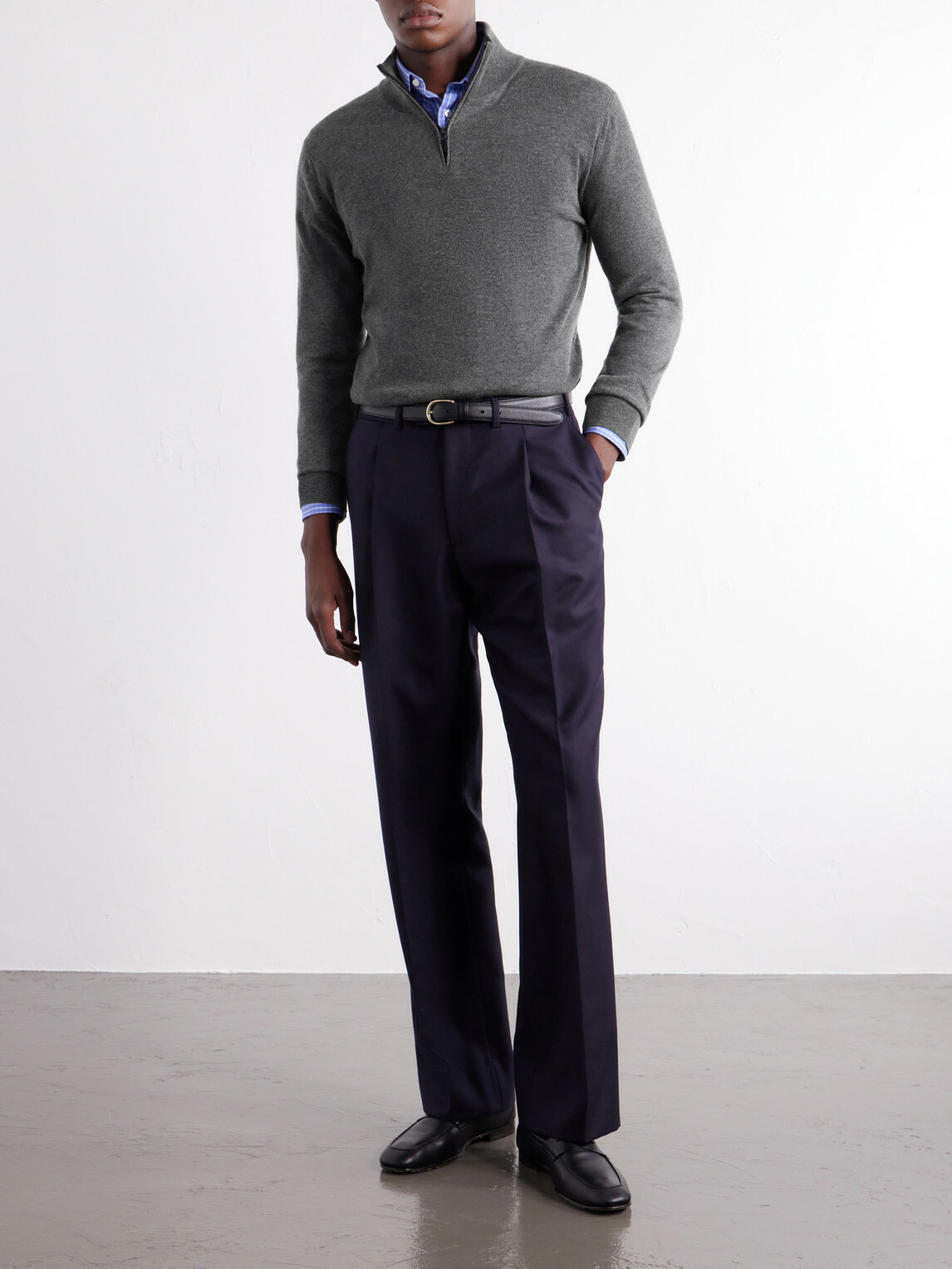 Canali - Cashmere Half-Zip Sweater - Gray