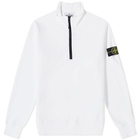 Stone Island Men's Brushed Cotton Fleece Half Zip Sweat in White