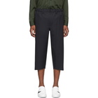 Issey Miyake Men Black Pleated Cropped Trousers