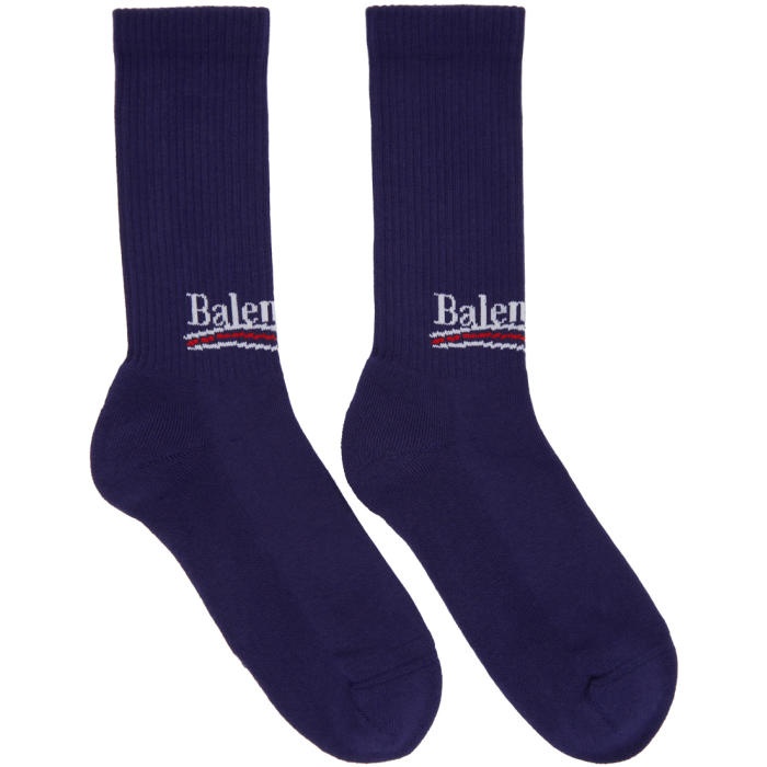 Photo: Balenciaga Blue Campaign Logo Socks