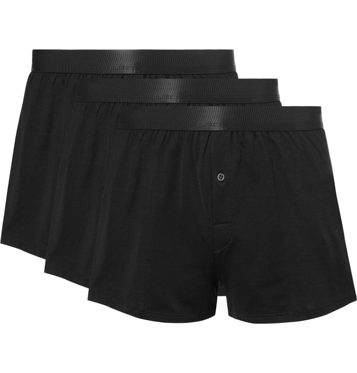 Photo: CDLP - Three-Pack Cotton-Jersey Boxer Shorts - Black