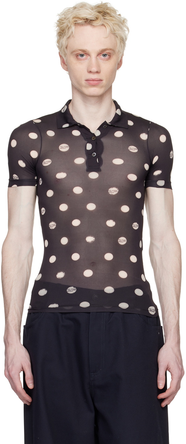 Raf Simons Black Polka Dot Polo