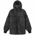 Stone Island Men's Crinkle Reps Hooded Down Jacket in Black