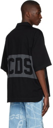 GCDS Black Denim Band Logo Bowling Shirt