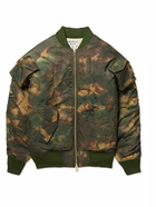 Merely Made - Padded Tie-Dyed Crinkled Nylon-Ripstop Bomber Jacket - Green