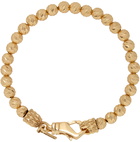 Emanuele Bicocchi SSENSE Exclusive Gold Striped Ball Bracelet