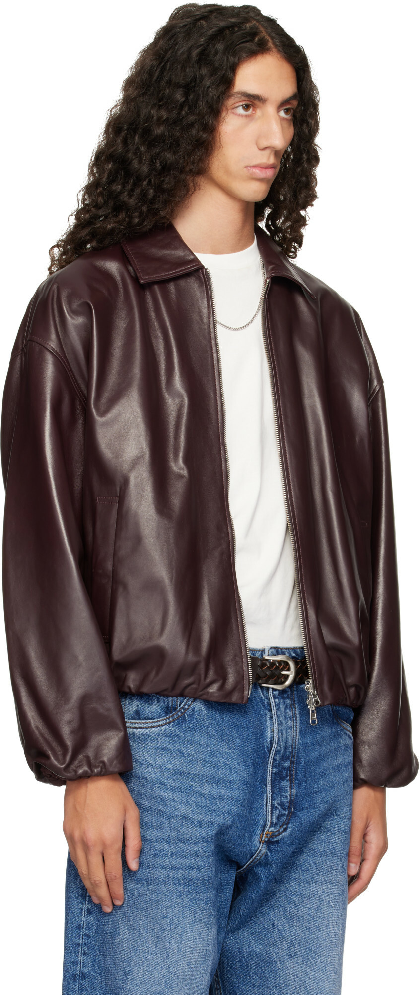 Arma Brown Backett Reversible Leather Bomber Jacket